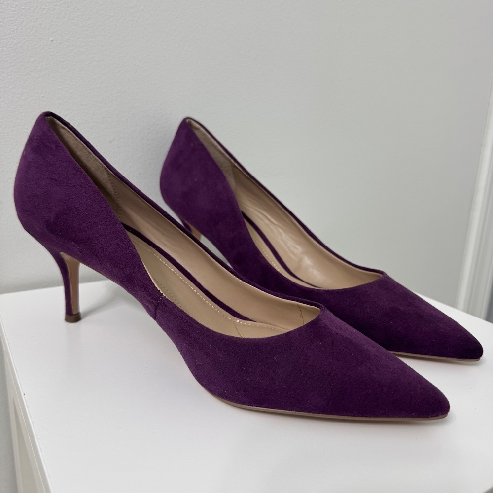 Charles by Charles David Purple Suede Pointed Toe Heels Pumps Size 8 - Picture 5 of 8